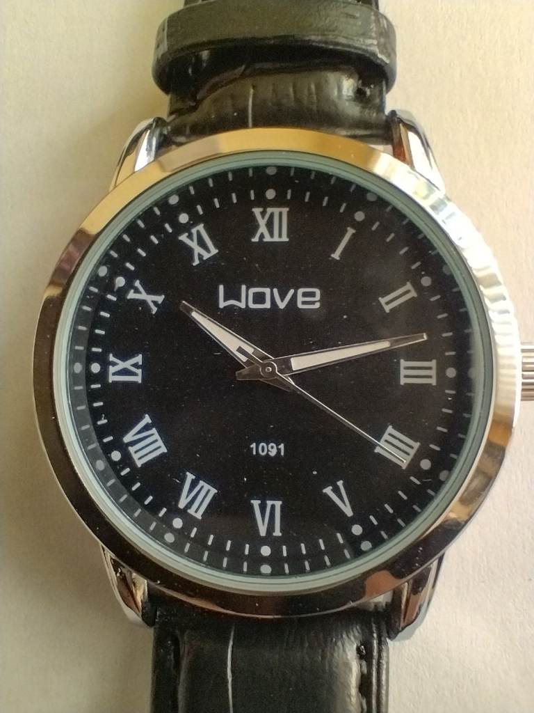 GENTS NEW 'WOVE' QUARTZ ANALOGUE WATCH (BLACK)