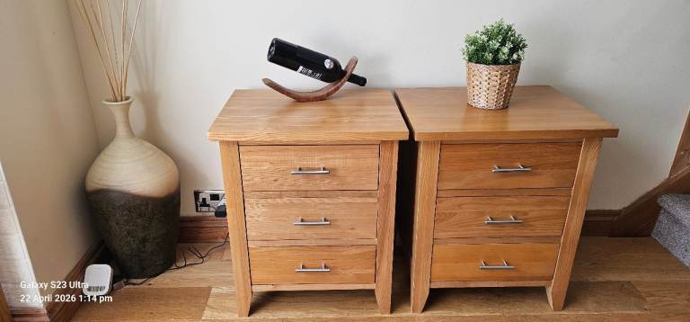 Oak bedside tables