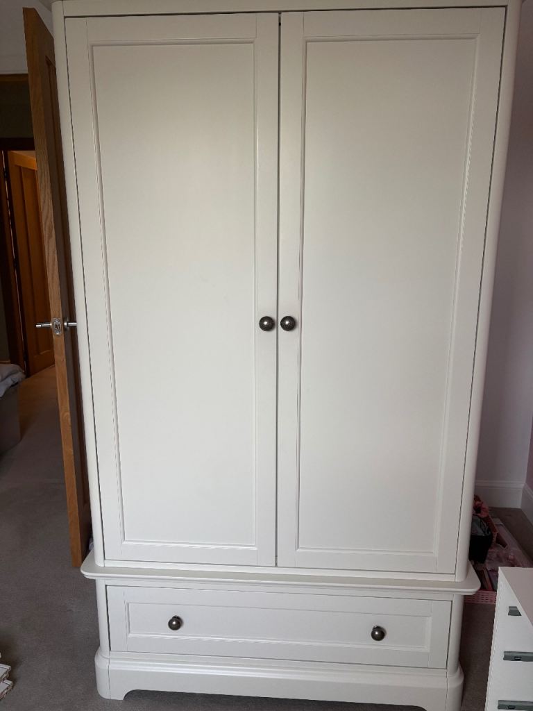 Mamas and Papas cream Orchard wardrobe and 3 drawer changing unit - excellent condition