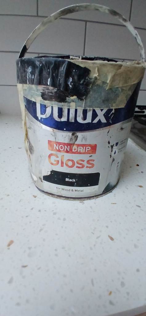 Free almost full deluxe black wood and metal.paint non drip gloss
