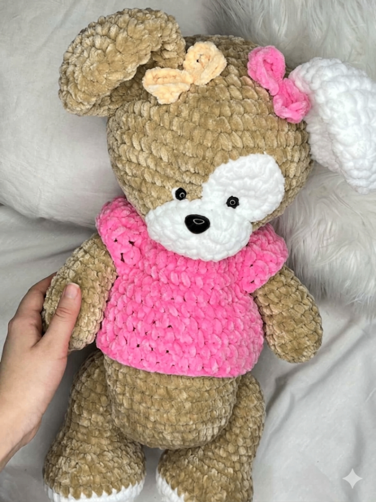 Dog 50 cm, handmade, made from plush yarn
