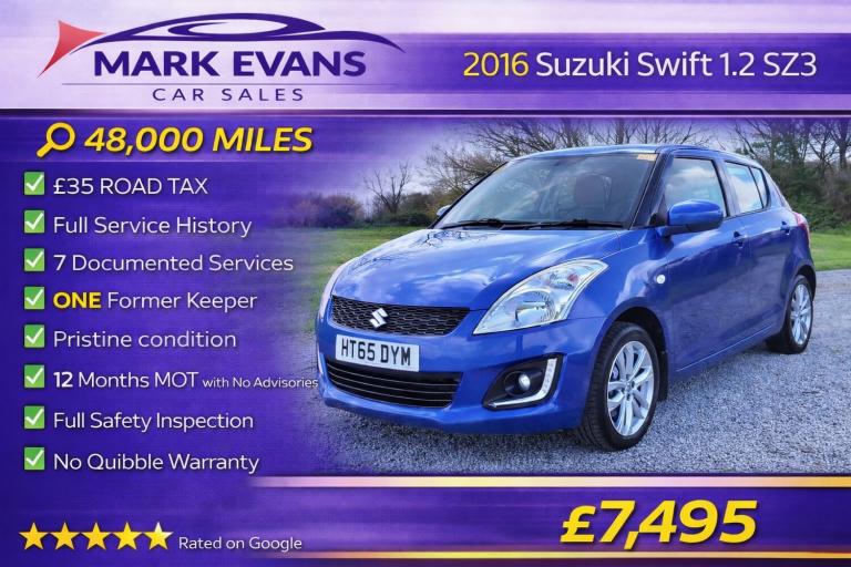 2016 Suzuki Swift 1.2 SZ3 5dr HATCHBACK Petrol Manual