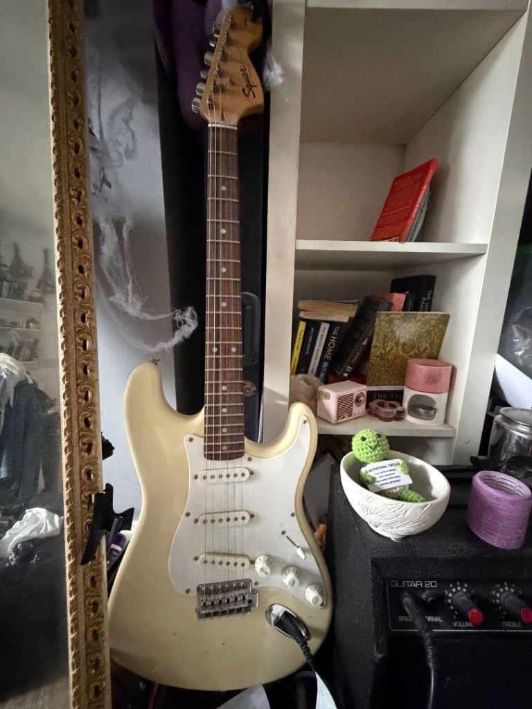 Squier Strat by Fender Electric Guitar - Cream