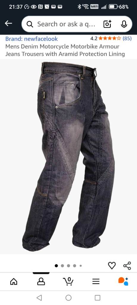 Motorbike Jeans Dark Blue Grey