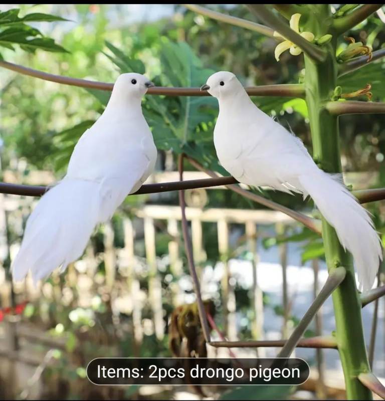 Two pcs white dove clip-on