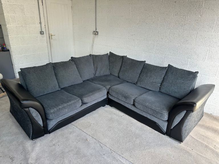 Jumbo Cord L-Shape Sofa - Deep Cleaned, Smoke & Pet Free