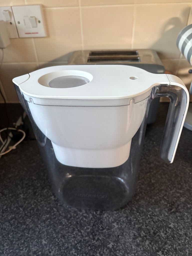 Water Filter Jug – Clear and White, Good Condition