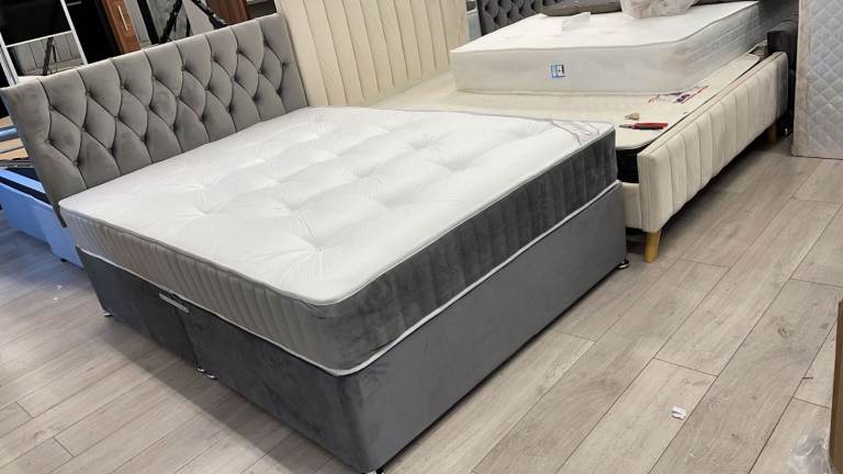 Quality Double Bed with Mattress & Divan Base – 10% OFF – Today Delivery