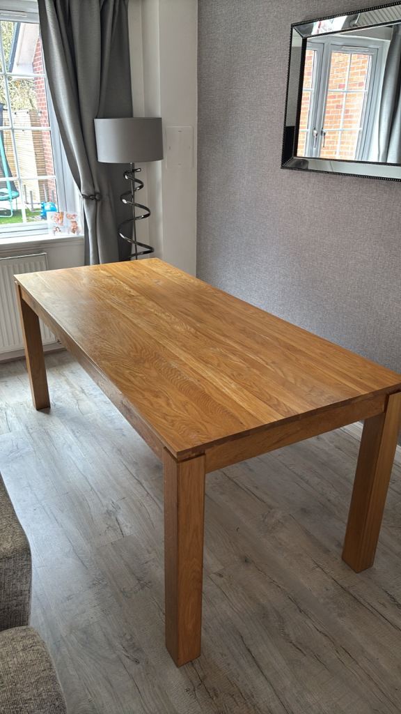 Oak funiture land - sturdy oak dining table 