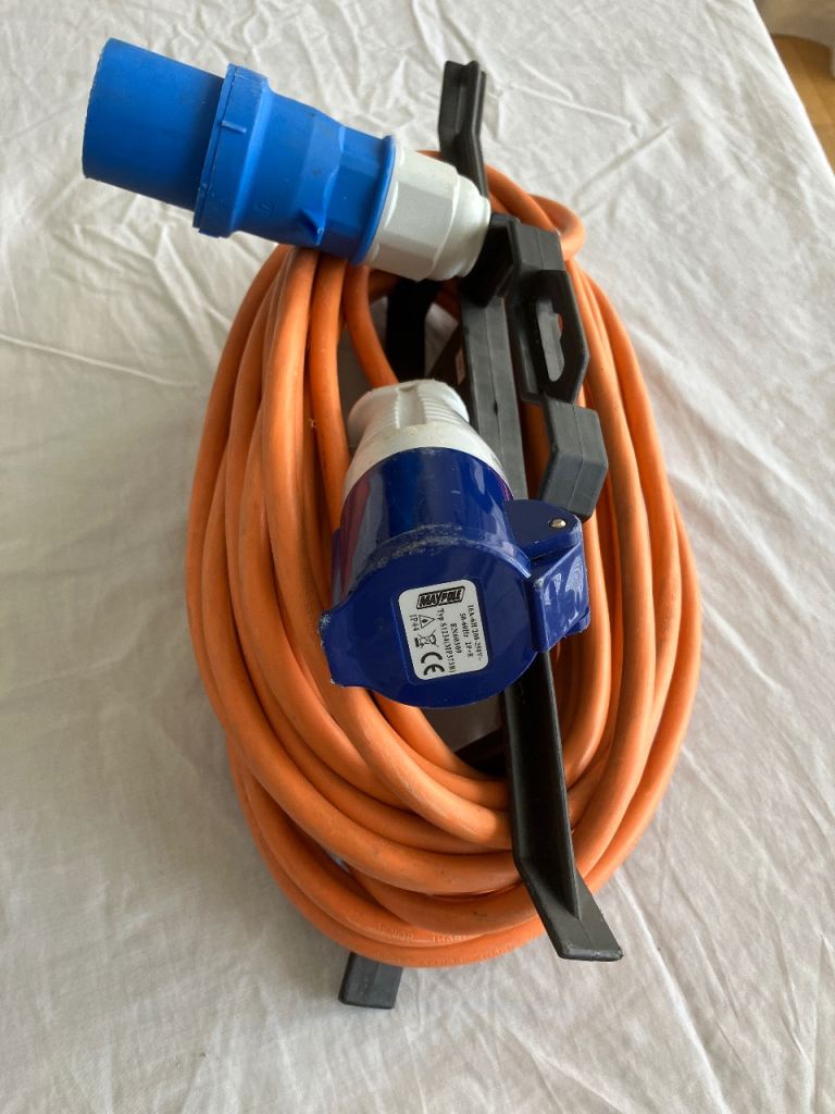 12.7m heavy duty Electric hook up lead and various connectors. Not free, see description for prices