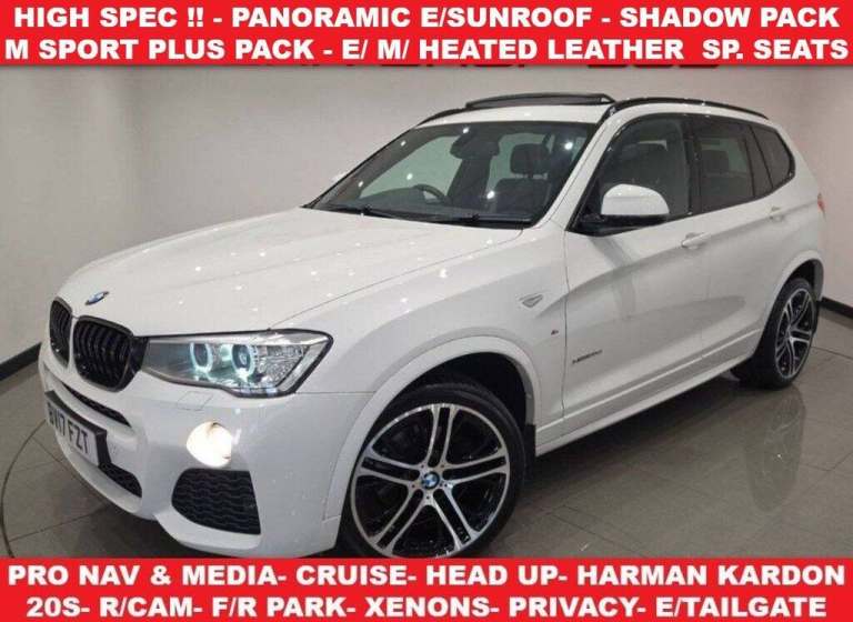 2017 17 BMW X3 3.0 30D M SPORT SUV 5DR DIESEL AUTO XDRIVE EURO 6 (S/S) (258 PS)