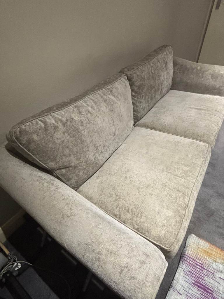 Comfortable Grey 3 Seat Fabric Sofa – Good Condition