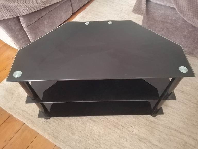 Black Glass TV stand