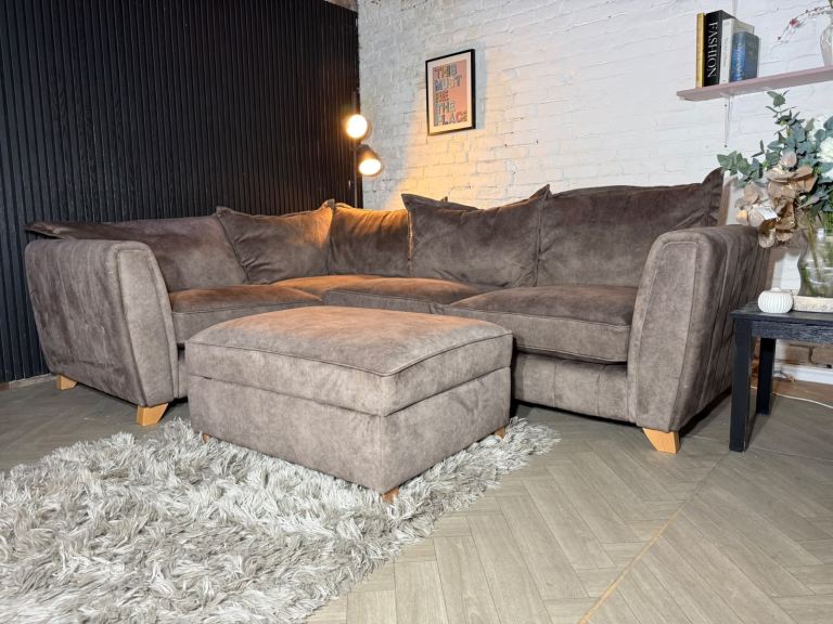 DFS Devine Corner Sofa with Matching Footstool – Ex-Display