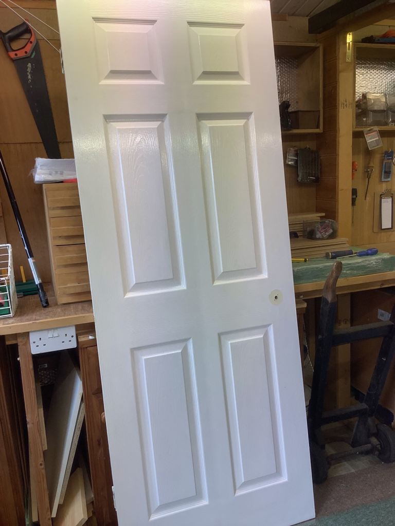 Painted white internal door