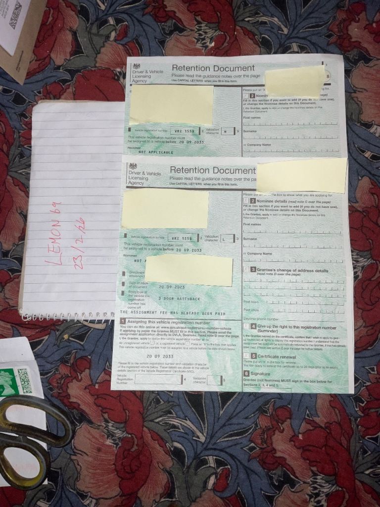 2 X Private number plates 1 number apart transferred fee paid ideal make me an offer 