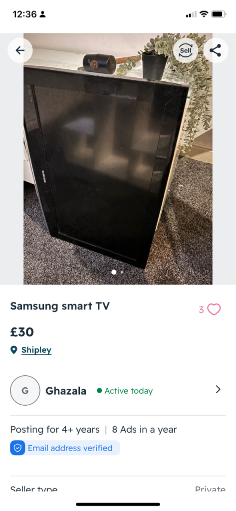 Samsung Smart TV – Good Condition, Black