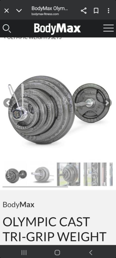 (115kg + 20kg) boxed new condition olympic cast iron weight plates and olympic barbell 