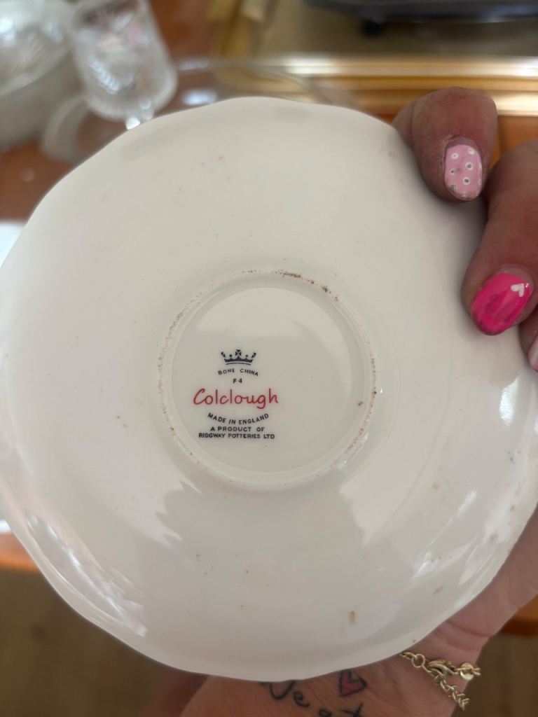 Colclough Bone China Tea Set – White with Floral Pattern