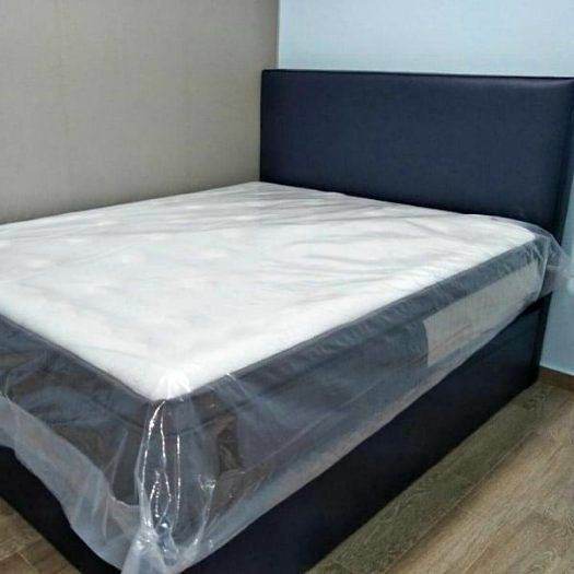 Black Color - Divan 4ft6 Double bed base with Opt Drawer & headboard + mattress BRAND NEW COD