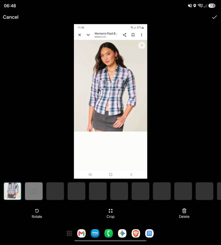 Women's Plaid Button-Up Shirt – Good Condition