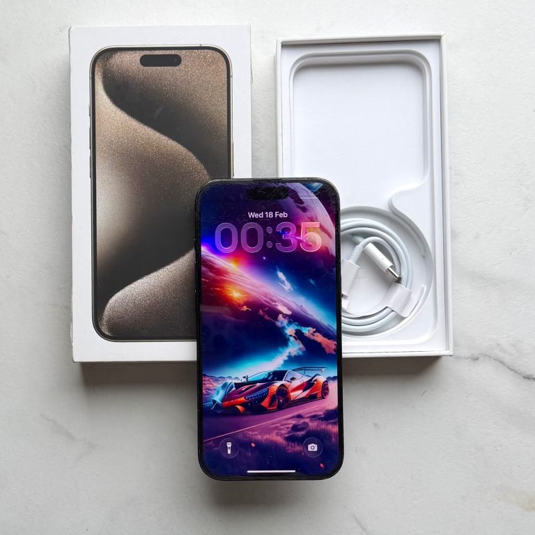 iPhone 15 Pro 128GB Unlocked (Fair Condition) With Box, Charger & Case