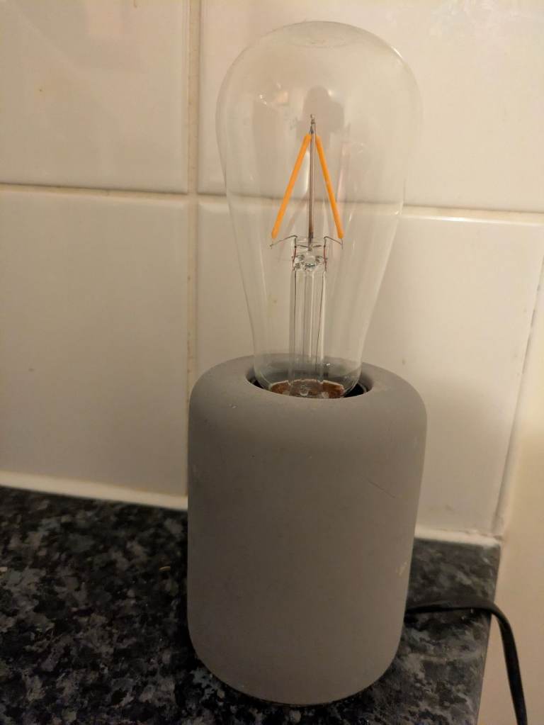 Light Gray Lamp with Bulb