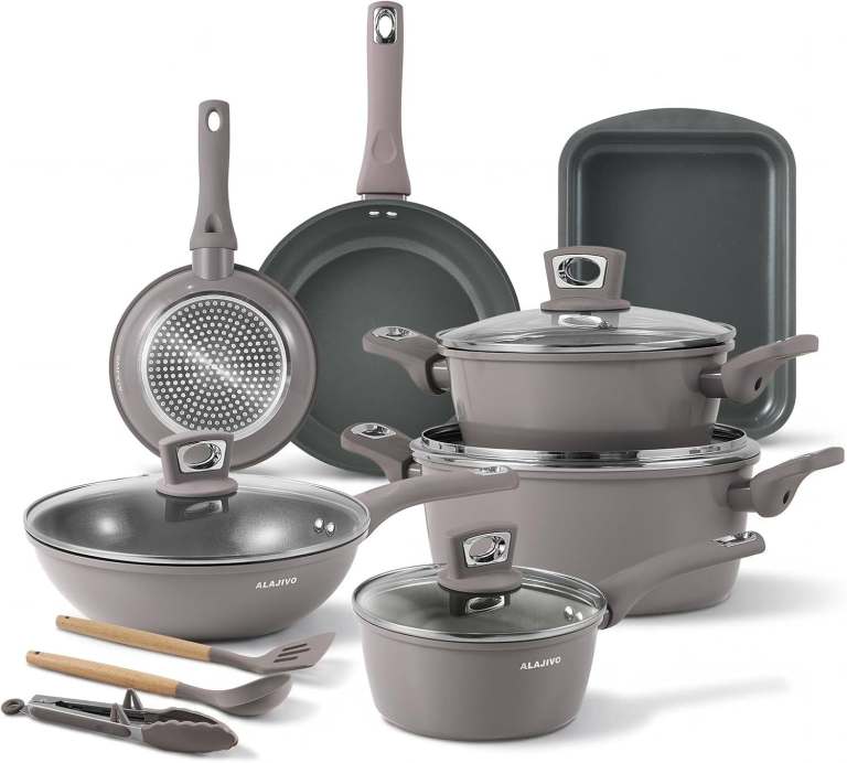 new in packaging - Non Stick Pots and Pans Set - 19 Piece Kitchen Cookware Set for all hob types