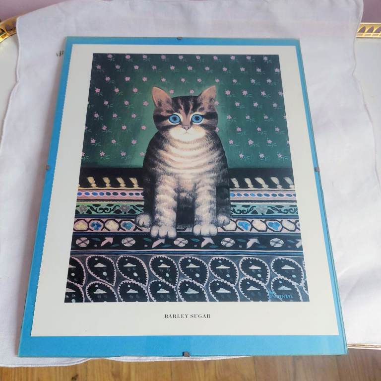 Martin Leman 'Barley Sugar' Cat Print Picture, 35x28.5cm