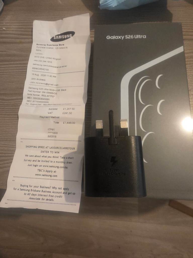 Samsung Galaxy S26 Ultra 1TB Black Unlocked - Brand New
