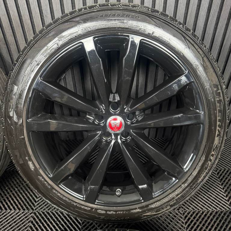 20'' GENUINE JAGUAR E PACE BLACK 5 DOUBLE SPOKE ALLOY WHEELS TYRES