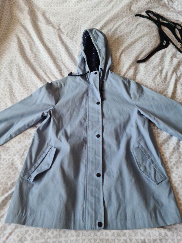 Baby blue hooded lightweight uk8 raincoat 
