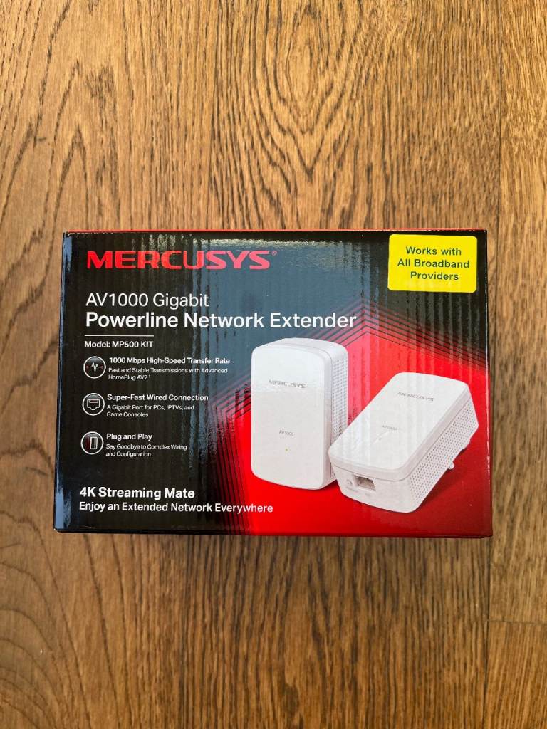 Mercusys AV1000 Gigabit Powerline Network Extender MP500KIT - New