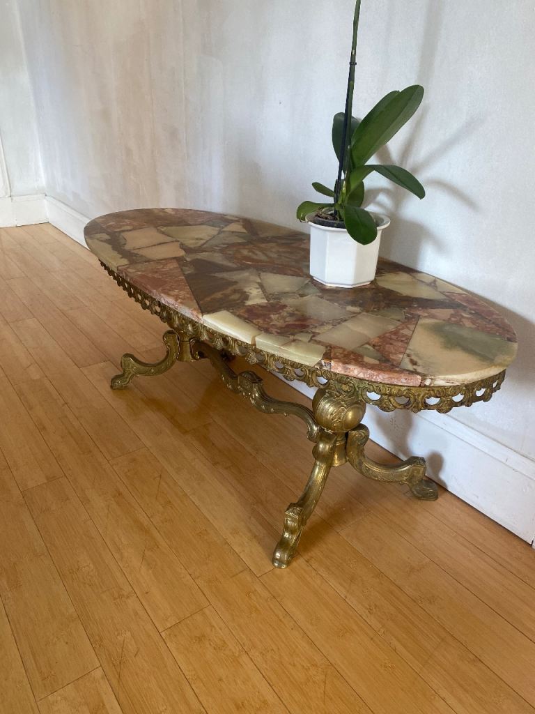 Marble topped coffee table