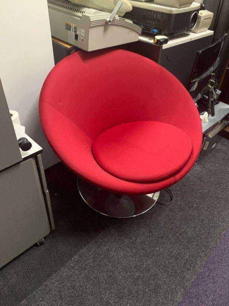 2 Used red conic office armchair £450 each chair