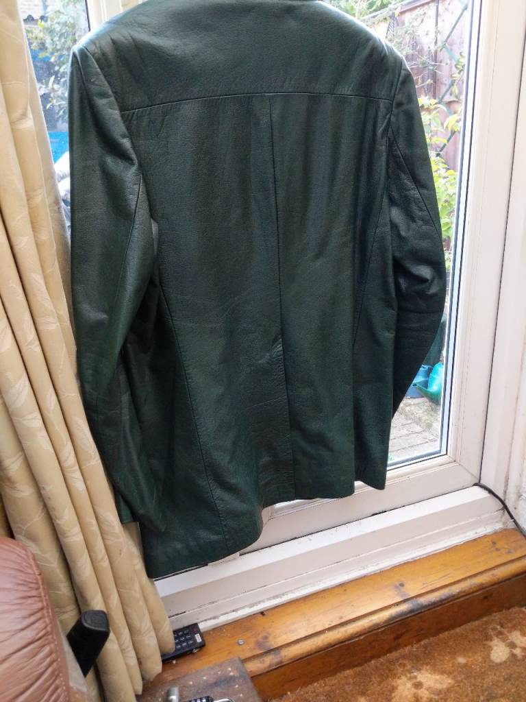 Green leather jacket 