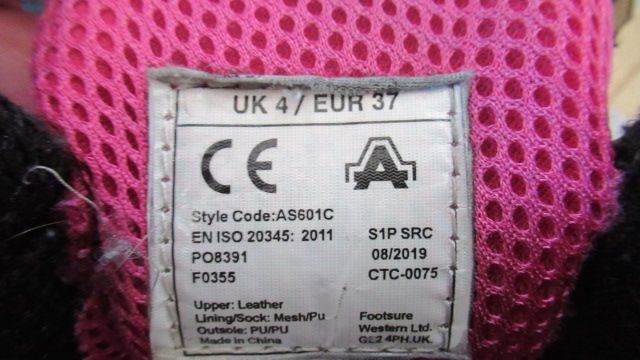 Footsure AS601C Safety Shoes UK 4 / EUR 37 – Good Condition