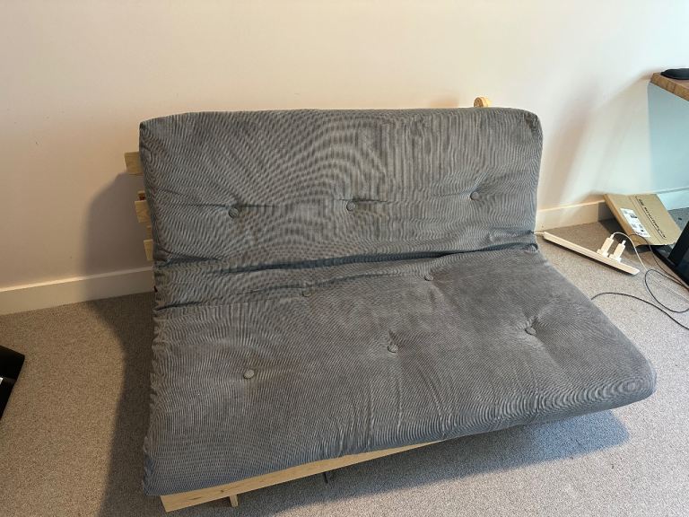 Wood frame corduroy futon
