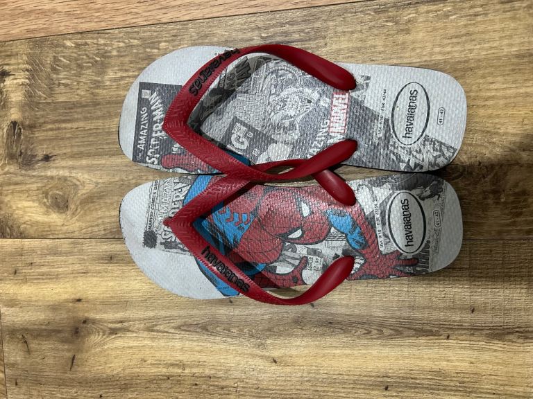 Spider-Man Flip Flops in a size 10