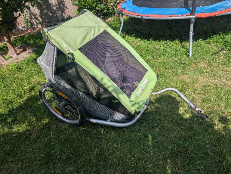 Croozer 2-Seat Child Bike Trailer / Jogger / Stroller – Green