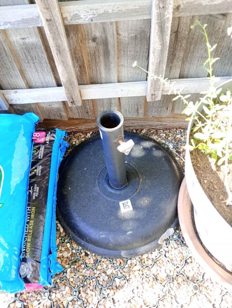 Concrete Black Parasol Base