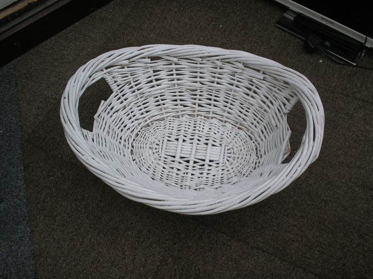BASKET, white woven