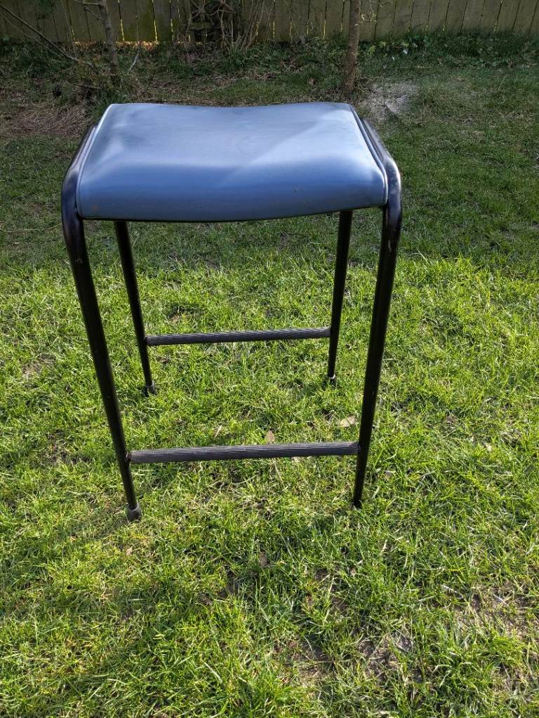 Vintage Bar/Kitchen Stools Blue Vinyl Seating £25 - 3 available 