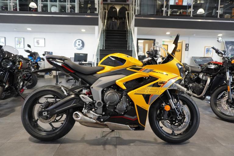 Triumph Daytona 660, 2026, Cosmic Yellow. IN STOCK NOW Only £9145. 