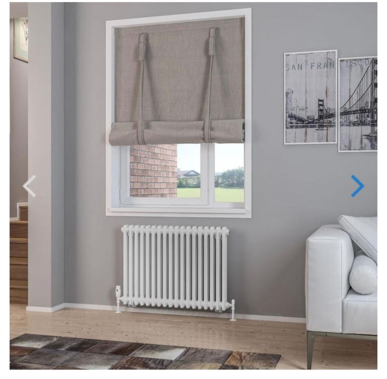 Rivassa 2 Column Radiator 600 x 833mm Gloss White Radiator