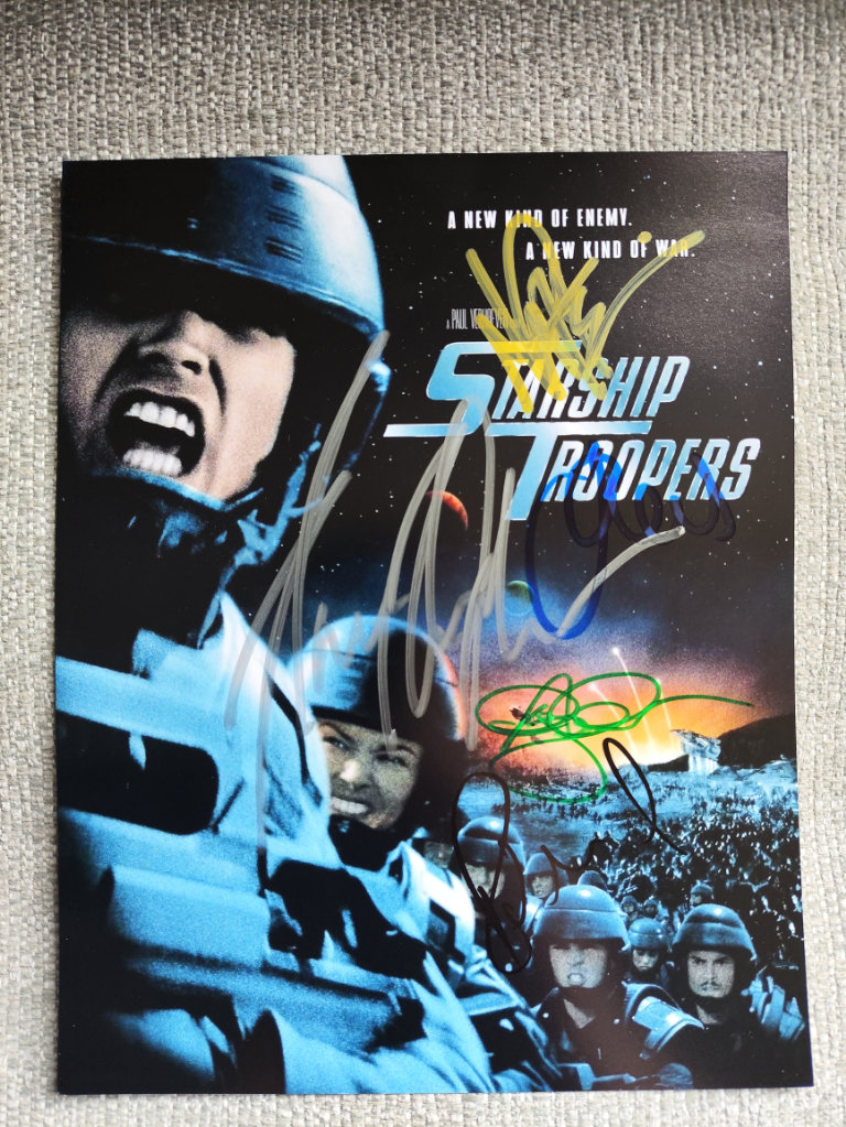 Signed Photo, 8x10 Inch, 5 Cast Signatures, Casper Van Dien (Starship Troopers) + COA