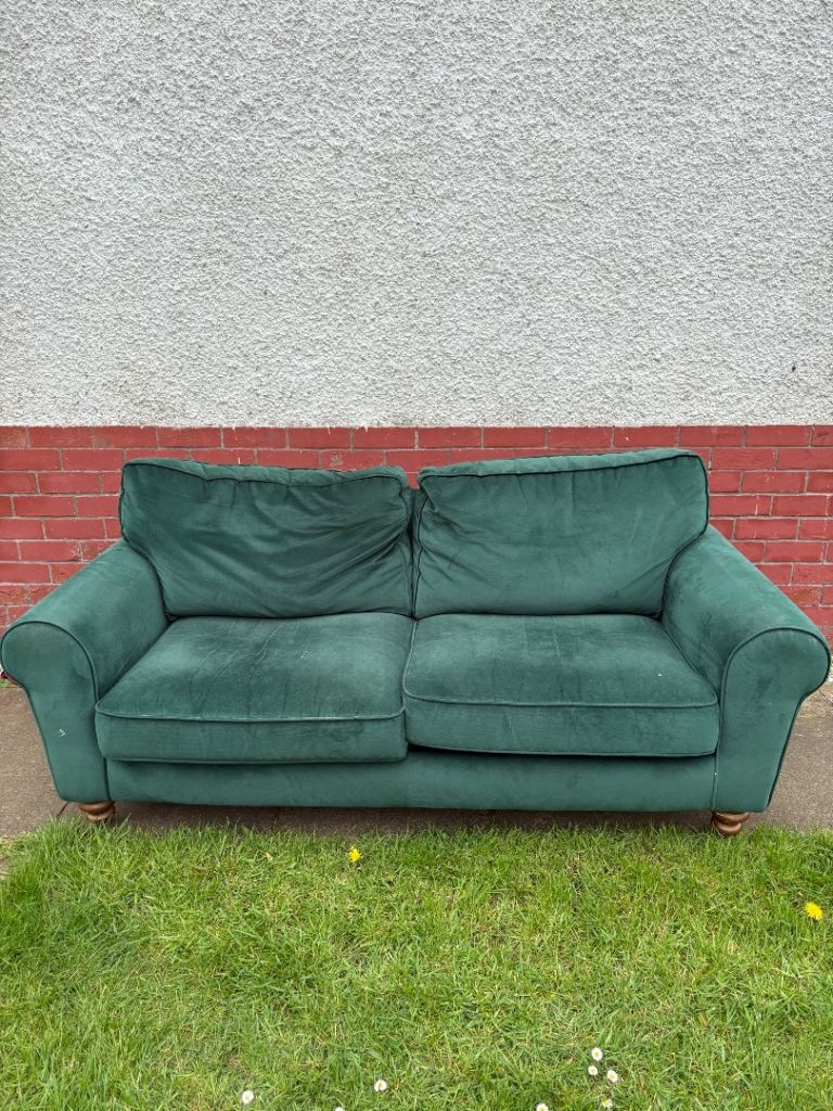 Green DFS three seater sofa 