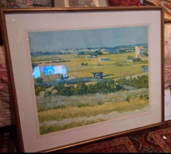Framed Van Gogh 'The Harvest' Print - Vintage, Good Condition