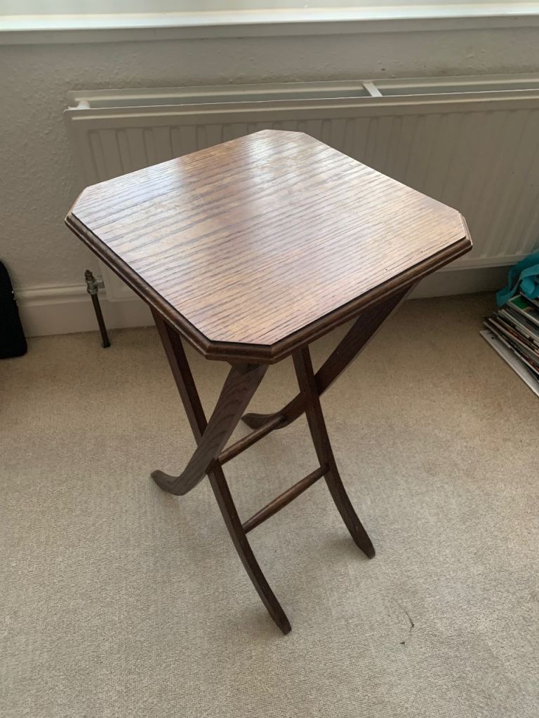 Antique wooden folding side table