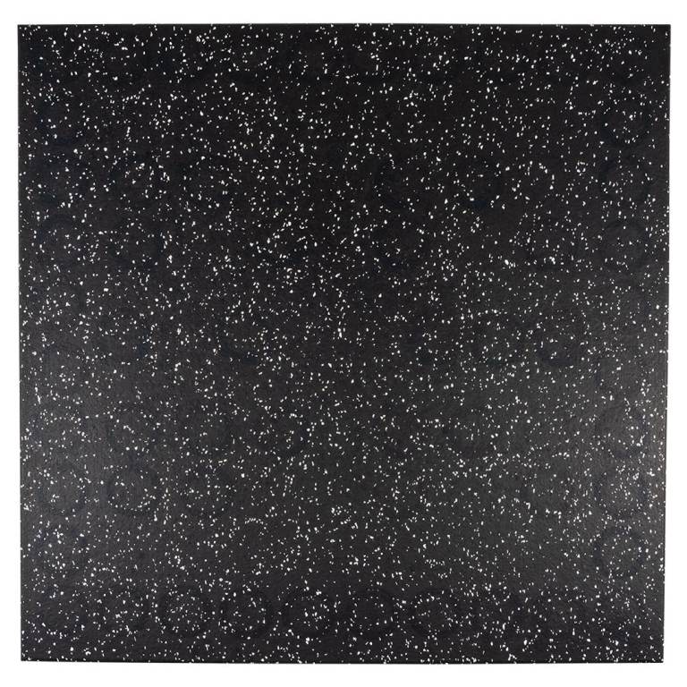EZ Clean Interlock – 15mm 1m² Black & White Composite Rubber Gym Flooring Tiles (Jigsaw Edges)